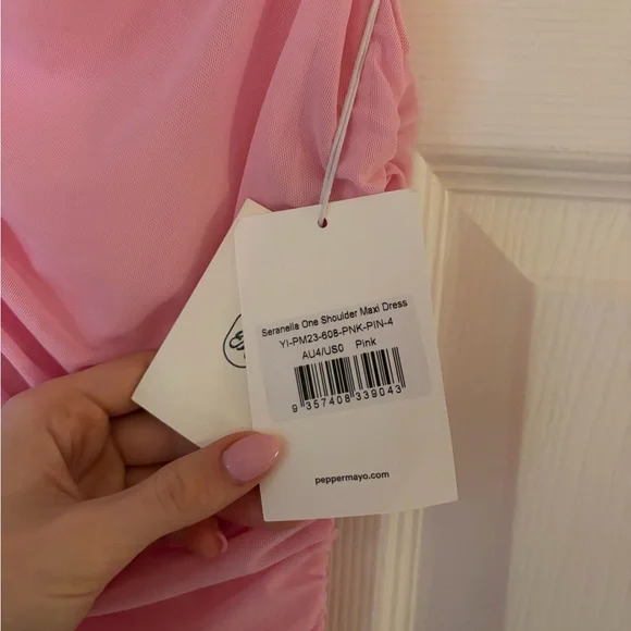 NWT Peppermayo Pink One-Shoulder Maxi Dress - Picture 3 of 3